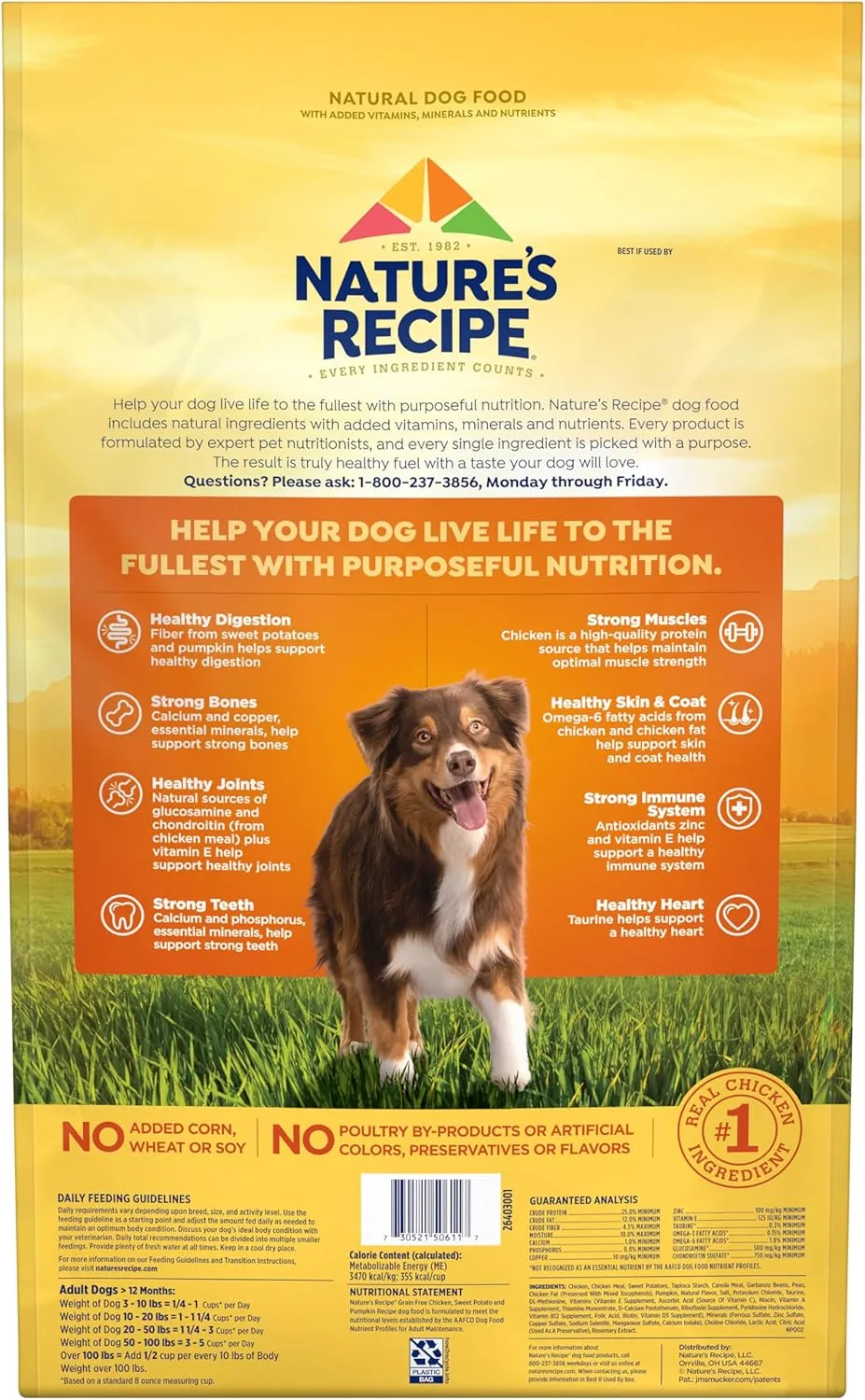 Natures Recipe Grain Free Chicken, Sweet Potato & Pumpkin Recipe Dry Dog Food, 24 lb. Bag