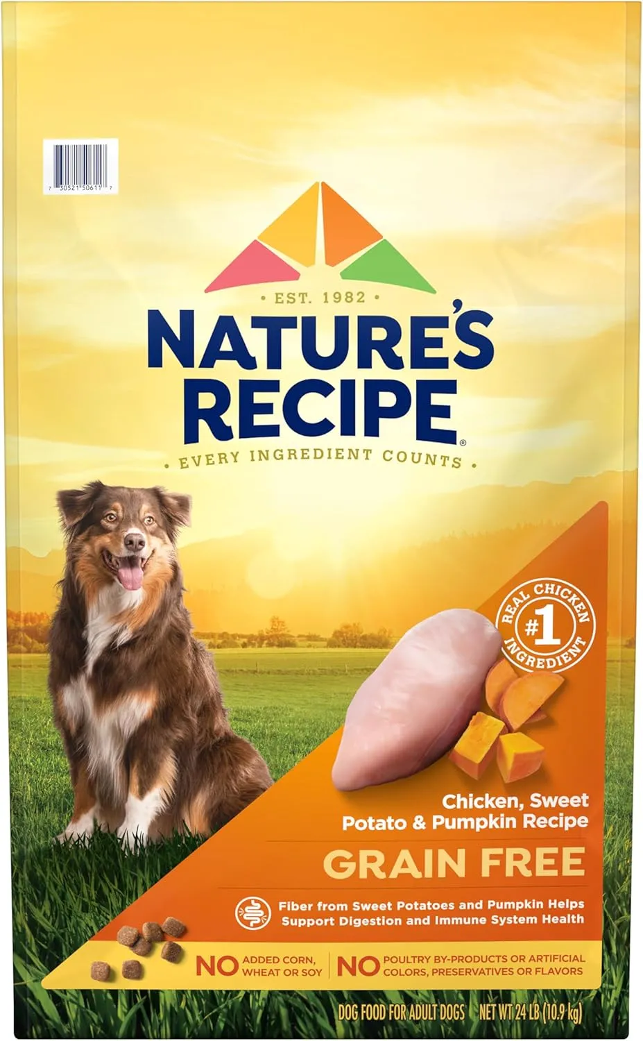 Natures Recipe Grain Free Chicken, Sweet Potato & Pumpkin Recipe Dry Dog Food, 24 lb. Bag