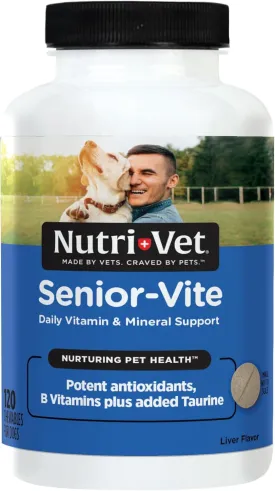 Nutri-Vet Senior-Vite Chewables for Dogs, Daily Vitamin and Mineral Support for Senior Dogs, Helps Maintain Peak Condition for Older Pets, 120 Count