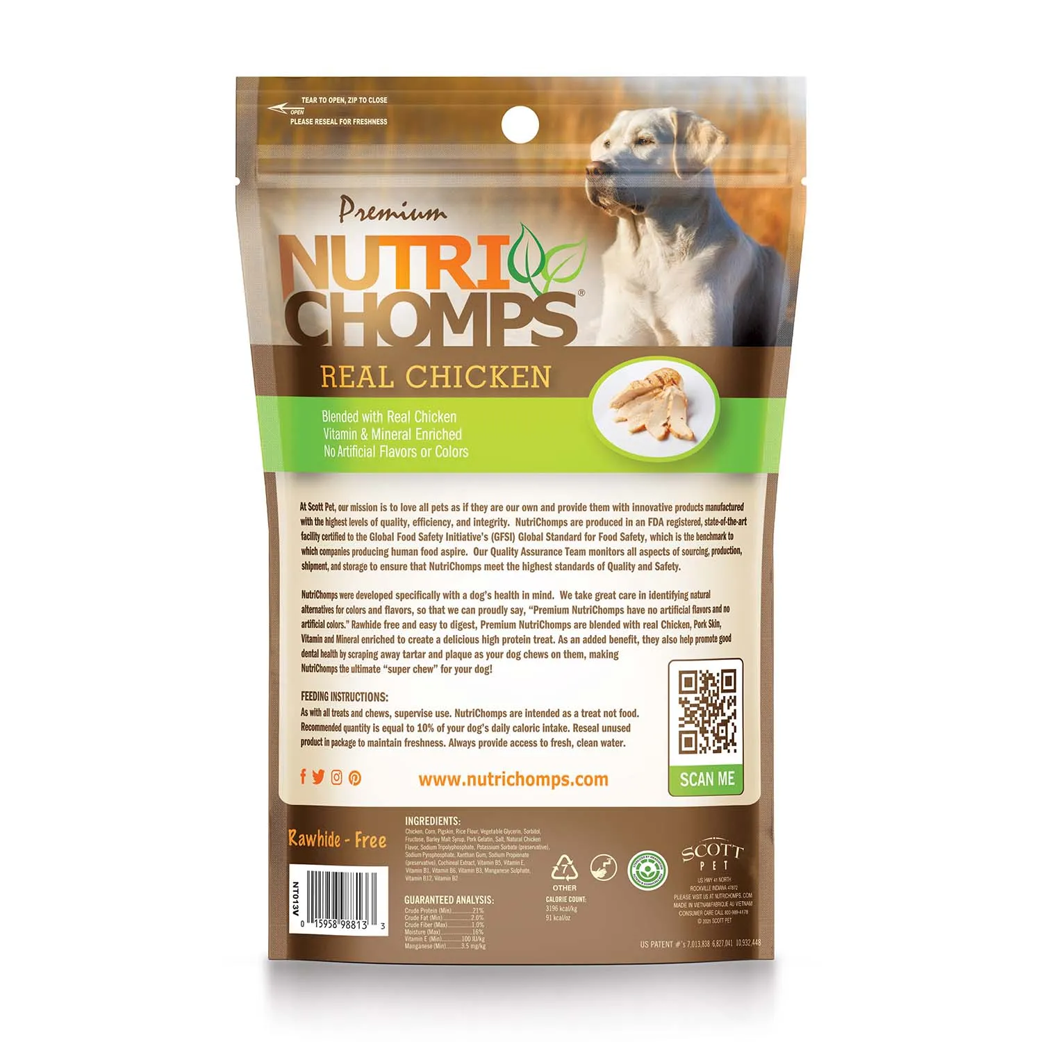 NutriChomps 4ct 6” Chicken Flavor Braid