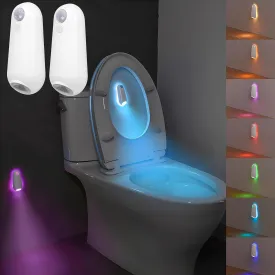 ONXE Toilet Night Light Motion Sensor 2 Pack,8 Color Changing LED Rechargeable Inside Toilet Bowl Light,Cool Nightlight for Bathroom Accessories Decor,Unique Gadgets for Men and Kids Brithday Gifts