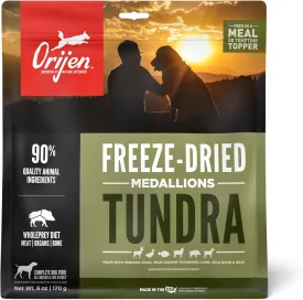 ORIJEN Tundra Freeze Dried Medallions Dog Food & Topper, Grain Free Dog Food, WholePrey Ingredients, 6oz