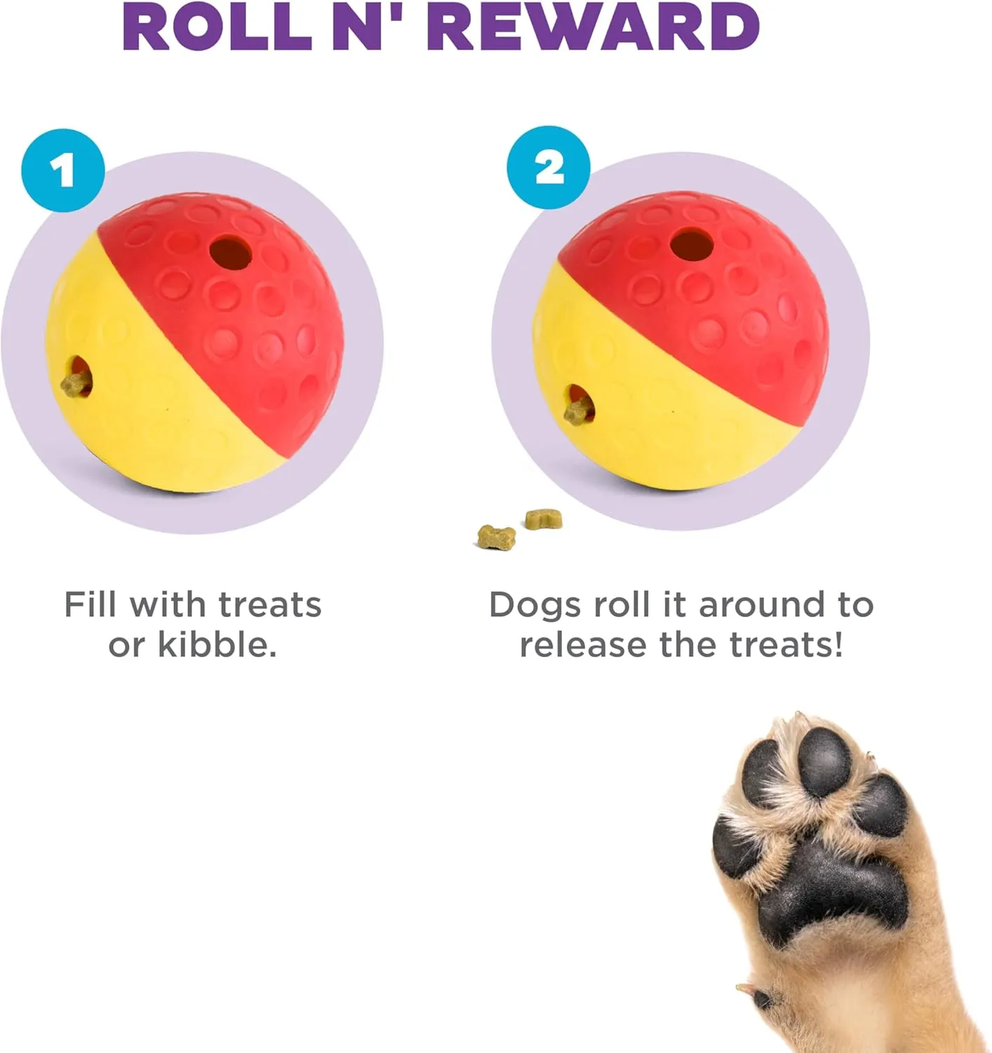 Outward Hound by Nina Ottosson Treat Tumble Interactive Puzzle Ball Dog Toy, Level 1 Beginner, Pink, Large