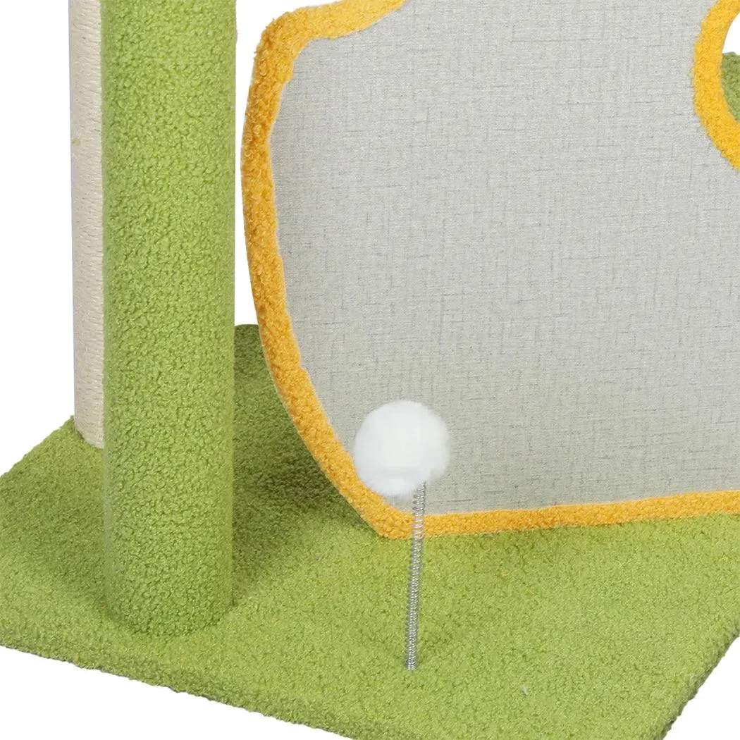 PaWz Cat Tree Two-Levels - Green 100cm