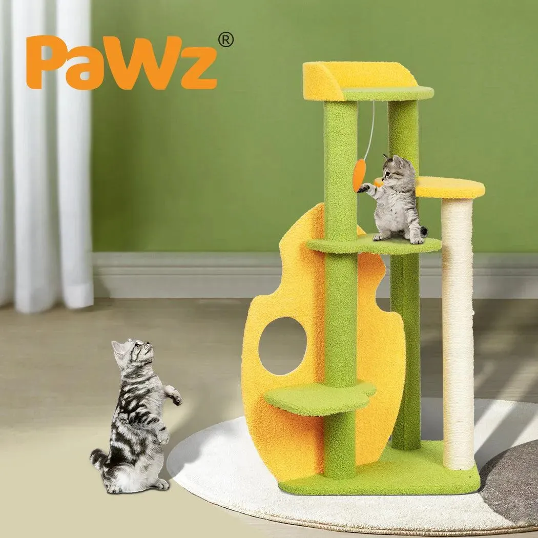 PaWz Cat Tree Two-Levels - Green 100cm