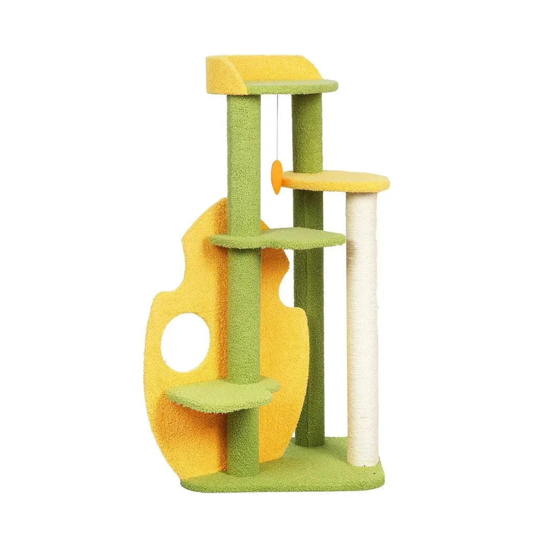 PaWz Cat Tree Two-Levels - Green 100cm