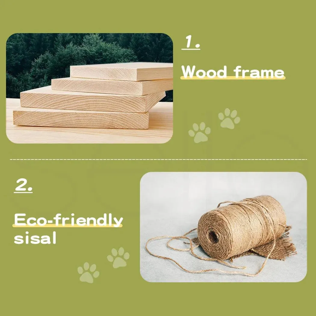 PaWz Cat Tree Two-Levels - Green 100cm