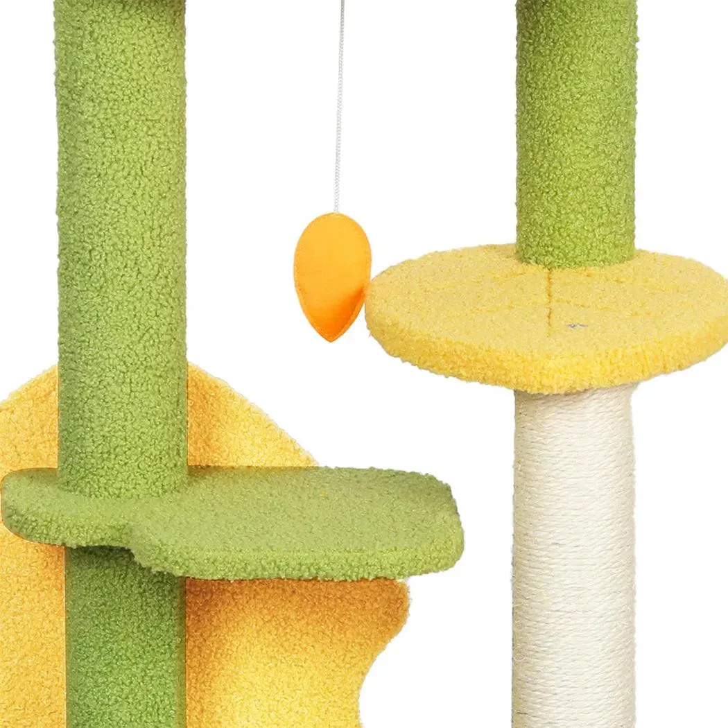 PaWz Cat Tree Two-Levels - Green 100cm