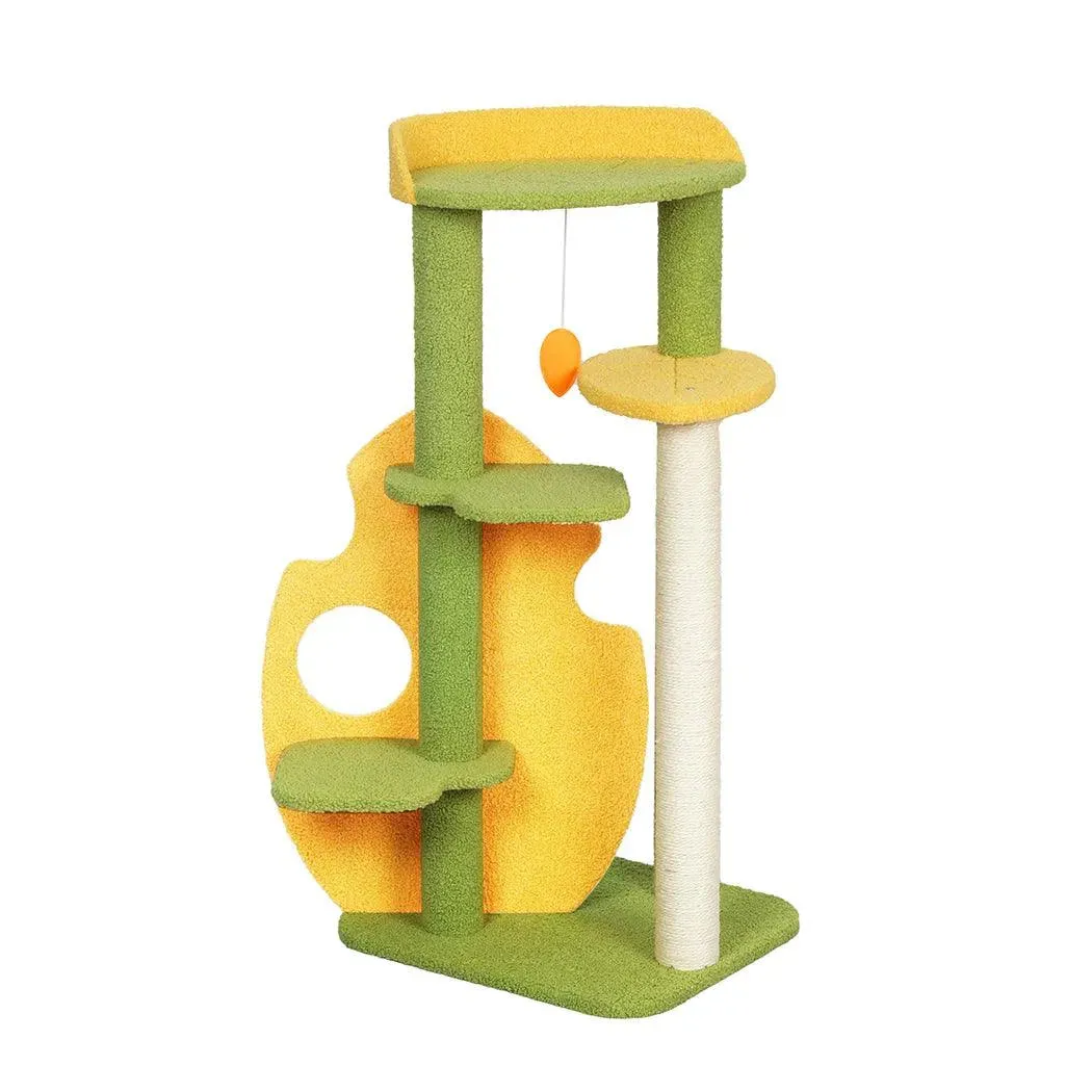 PaWz Cat Tree Two-Levels - Green 100cm