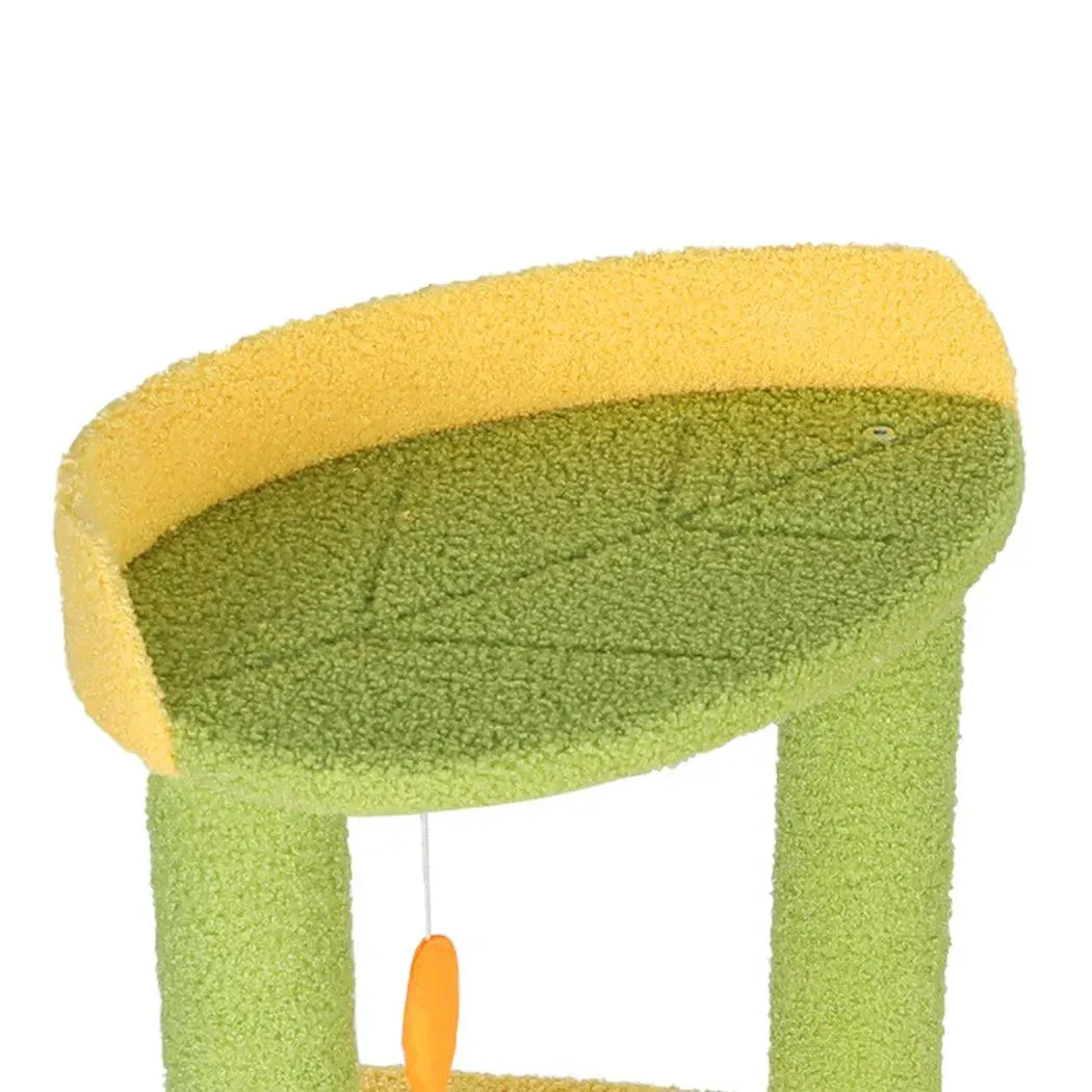 PaWz Cat Tree Two-Levels - Green 100cm