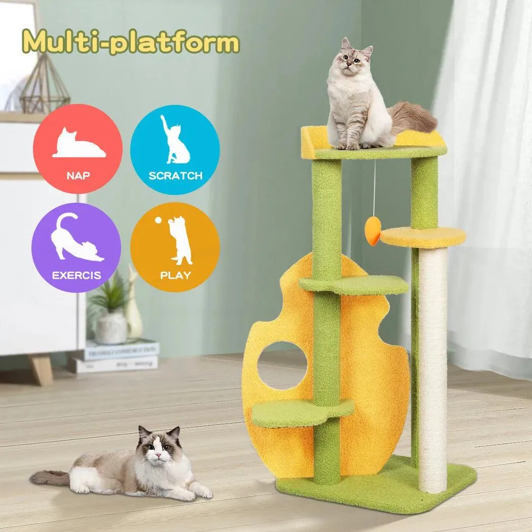 PaWz Cat Tree Two-Levels - Green 100cm