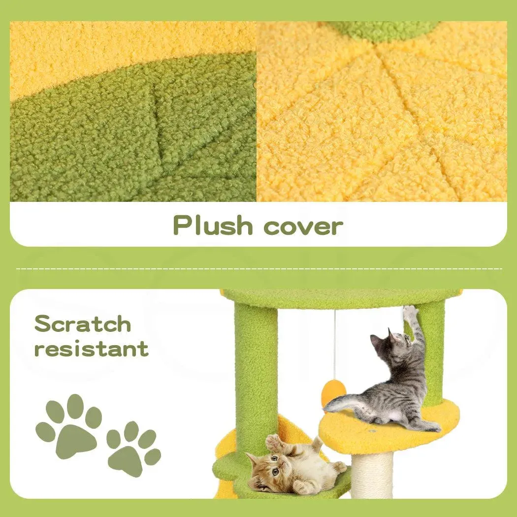 PaWz Cat Tree Two-Levels - Green 100cm