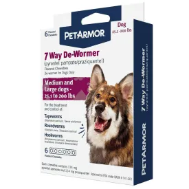 PetArmor 7 Way De-Wormer for Medium & Large Dogs 6 ct