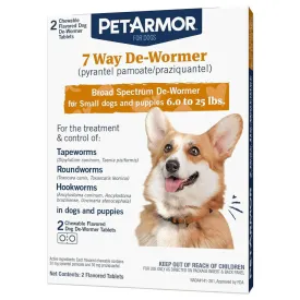 PetArmor 7 Way De-Wormer for Small Dogs & Puppies (2 chewable tablets)