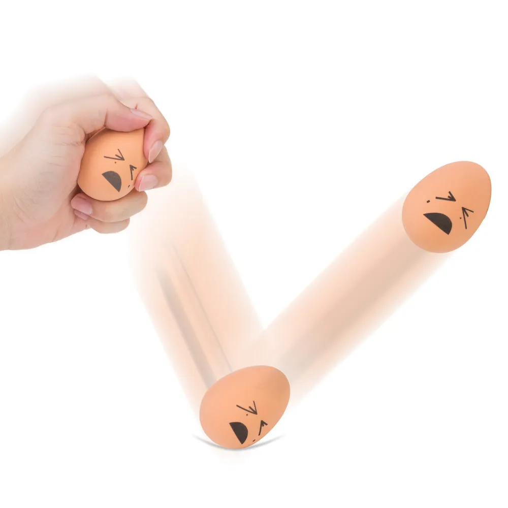 PROLOSO 12 Bouncy Egg Rubber Balls Funny Expressions Easter Bouncing Pet Toys