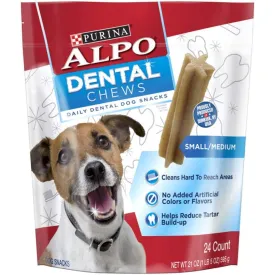 Purina Alpo Dog Dental Chews - Small/Medium - 21 Oz - 4 Pack