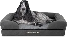 The Dogs Bed, Medium Grey Plush Memory Foam, Pain Relief: Arthritis, Hip & Elbow Dysplasia, Post Surgery, Lameness, Supportive, Calming, Washable Cover, Veterinary Approved