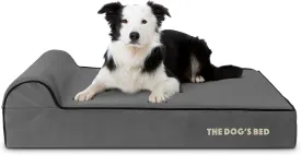 The Dogs Bed Orthopedic Headrest Dog Bed Large Grey/Black 40x25, Memory Foam, Pain Relief: Arthritis, Hip & Elbow Dysplasia, Post Surgery, Lameness, Veterinary Approved, Waterproof Washable Cover
