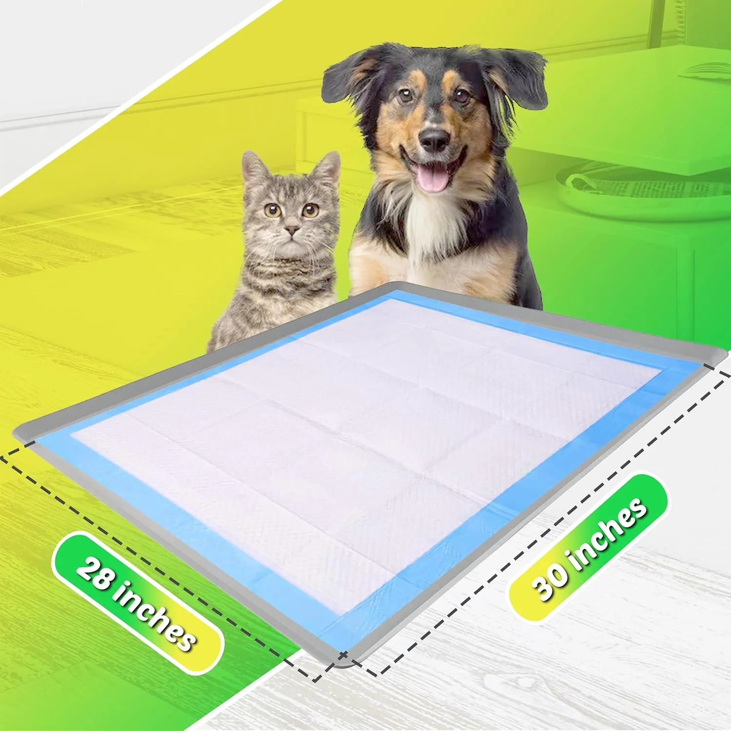 TidyFriend Pee Pad Holder Tray 28 x 30 Inches, Silicone Dog Potty Tray, Easy to Clean No Spill Dog Potty Training Pad Holder (Light Grey)