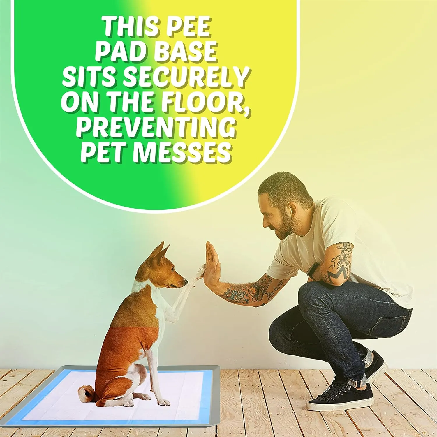 TidyFriend Pee Pad Holder Tray 28 x 30 Inches, Silicone Dog Potty Tray, Easy to Clean No Spill Dog Potty Training Pad Holder (Light Grey)