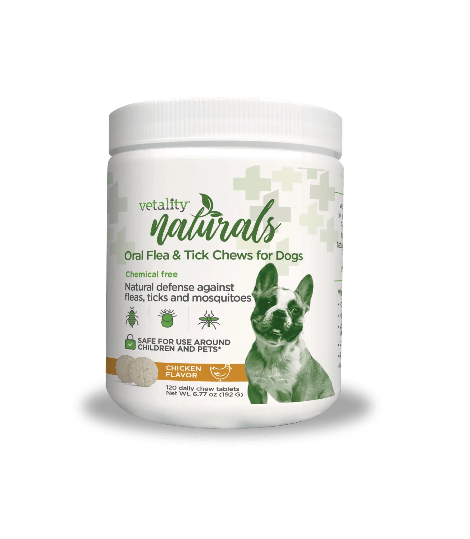 Vetality Naturals Oral Flea & Tick Chews for Dogs, 120 ct