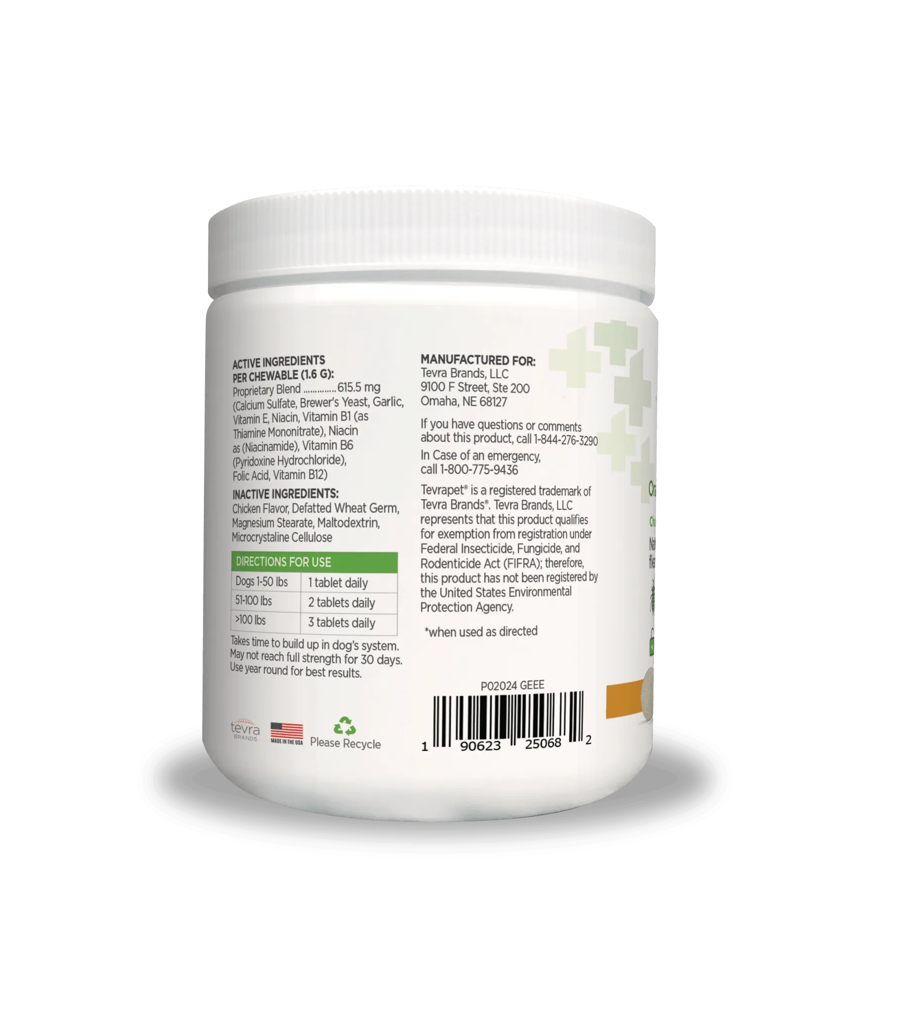 Vetality Naturals Oral Flea & Tick Chews for Dogs, 120 ct