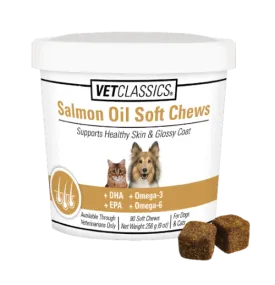 VetClassics Salmon Oil Omega Fatty Acids Soft Chews for Dogs & Cats