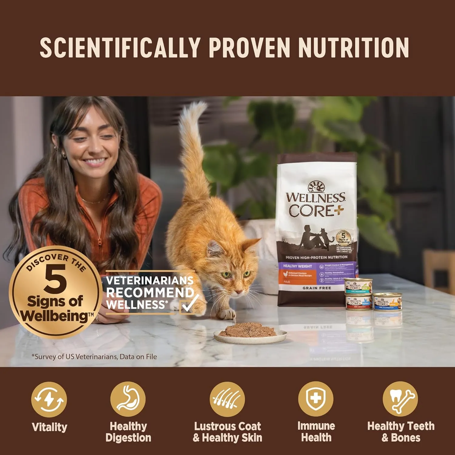 Wellness CORE  Healthy Weight Pate Adult Wet Cat Food, Natural, Protein-Rich, Grain Free, 2.8 Ounce, 12 Pack (Chicken & Tuna)